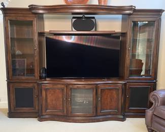 3 piece wood media entertainment center 