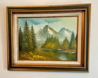 Framed painting artist signed Antonio
