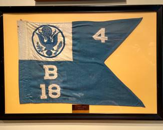 US Military framed vintage flags 