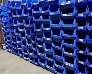 Stackable parts storage bins assorted sizes