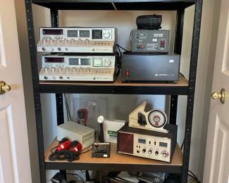 Pyramid Regulated Power Supply PS-64KX, Road Astatic Devil, Hewlett Packard HP6400 2000, Turner Super SideKick, Metal Shelf, SBE Console II, Astron RS-35A, Pyramid Gold Series PS-12k, Cobra 2000GLT, Dosy TFC-3001, Victor VC3165