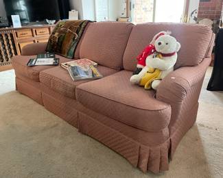 Couch, santa plus, teddy bear, Corvette magazines
