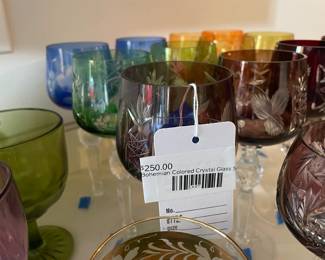 Bohemian Colored Crystal Glass Set (Large)