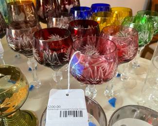 Bohemian Colored Crystal Glass Set (Small)