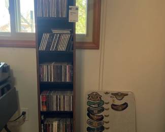 CD Stand, CDs, Mounted Bull Horns