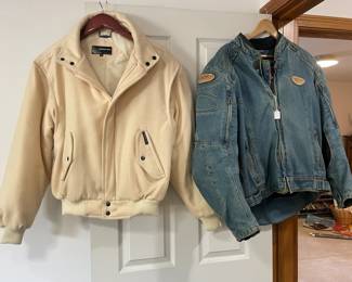 Men's Clothing (Size L-XL) with brands such as: Carhartt, Corvette, Wilson's Leather, London Fog, Pronto Uomo, JJ Cochran, Hajo, Mondo, Breidhor, San Marco, Harley Davidson, Members Only, Structure Collection, Walls, LL Bean, Rocky Leather Hides, Benmans, Mirage Classics, Moosecreek, Ride Techs