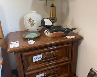  Hand-Carved Hooded Merganser,  Hand-Carved Hooded Merganser, Brass Table Lamp