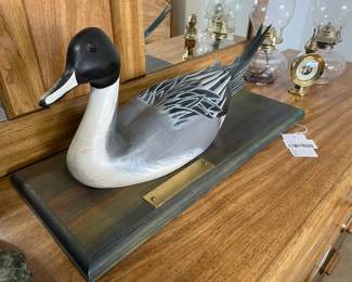 Hand-Carved Pintail Drake, Barometer, Oil Lamps