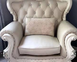 White Bone Leather Chair