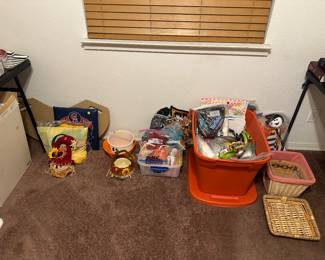 Holiday items most $.25
Tub of party items 
Baskets 