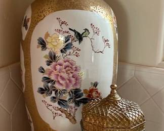 Gilt Asian Floor Vase