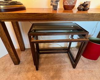Metal and Glass Nesting Tables