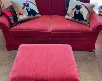 Corduroy Loveseat and Ottoman