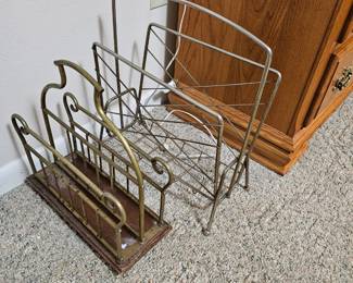Vintage brass magazine racks