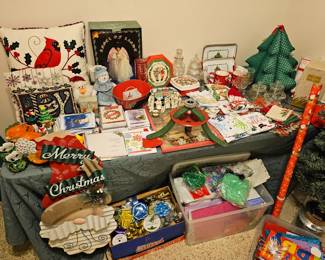 Vintage and newer seasonal decorations