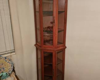 Wood curio cabinet