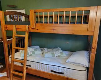Wooden Bunk Beds with Ladder