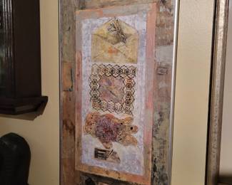 Sign Language,  signed art - abstract media on board 32" x 16"