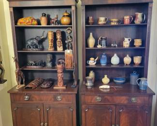 Pair of Wood Bookcase Cabinets