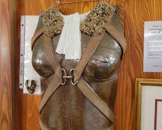 Commemorative Breastplate - Amelia Earhart by Richard C. Schneider- mixed media - 18" x 13"