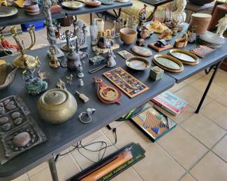 Pottery, brass collectibles and more