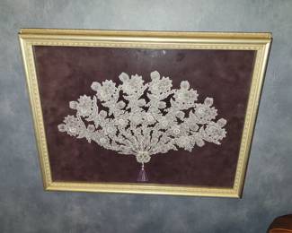 Pearl & Amethyst Fan - Artist Joan Gonzalez (18" x 13")