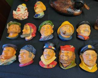 Vintage Made in England Chalkware Heads