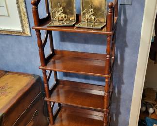 Etagere and Italian Brass Bookends