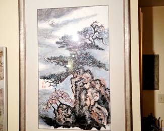Lynda Vital "Oriental Landscape" Watercolor 17.5" x 29.5"