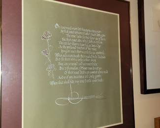 Calligraphy by Bobbi Yoffee - Shakespeare Sonnet 54- 20" x 22" Gouache & Dr. Mertin's