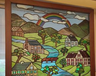 Stained glass art hanging by Angelika Traylor Primitive No 3