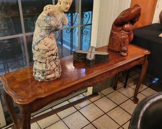 Sofa Table & Having a Voice Series Clay Sculpture - "Taking a Stance" by Larry Wilson 22" x 10"