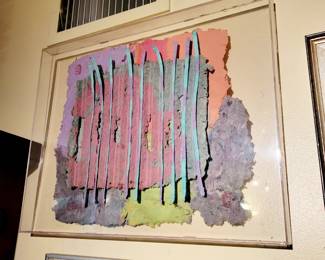 Constance Stumin "Alien Reeds" - paper art in shadow box  16" x 20"