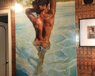 Large Oil on Canvas "Eve" - Signed by Artist Oscar Senn 60" x 40"