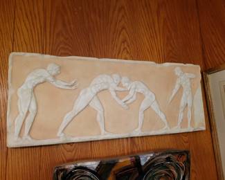 Authentic Cast Reproduction National Arch Museum- Relief of Greek youths training in the palaestra 13" x 32"