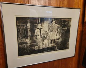 "With Tony" Etching  AP Signed by Larry Jon Davis - Artist Proof 12" x 19.5", 20" x 22"