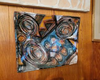 Chili Clark - Where then?  Clay art hanging- 16 1/4 x 20 1/2 x 3 1/2 inch