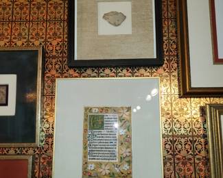 15th Century Ghent Manuscript - Watercolor/Gouache on Vellum & A Rock from One of King Herod's Palaces on Masada - Acquired April 1978 (Israel) 