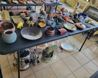 pottery, vintage kitchenaid mixer, travel souveniers