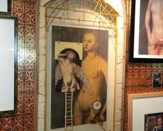 Original Art mixed media "Timepiece Reliquary" by Phil Parker - Local Artist - 42" x 19"