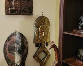 African Tribal Art and Masks Handmade in Ghana, Chi'Wara Cast Stone Reproduction 