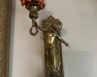 Brass candle sconce