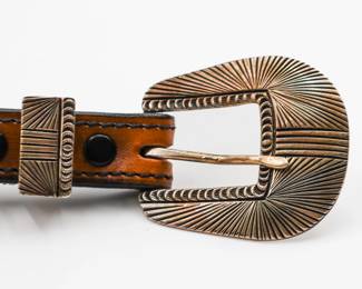 Jeremy Delgarito Navajo Sterling Stamped Belt