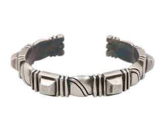 William Spratling Vintage Mexico Sterling Pyramid Cuff Bracelet