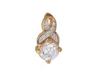 Signed M 14K Gold Pendant