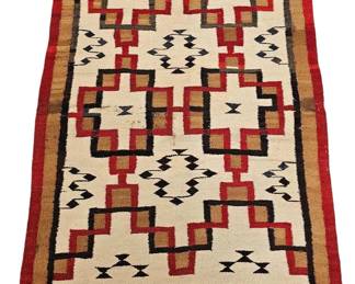 Vintage Traditional Navajo Handmade Wool Rug, 56x40.5"
