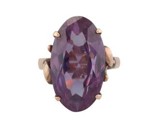 Amethyst 18K Gold Cocktail Ring Sz. 8.5