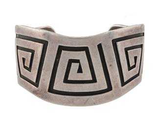 Rare Allen Kee Navajo White Hogan Shop Sterling Maze Necklace