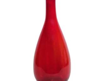 Vintage Tangerine Blenko #7054 Monumental Architectural Floor Decanter