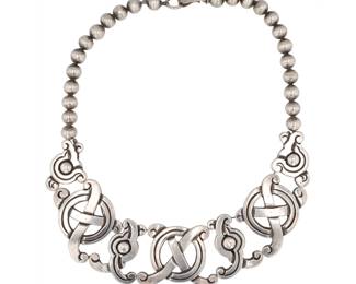 William Spratling 1940's Vintage Mexico Sterling 'Mayan Cross' Necklace